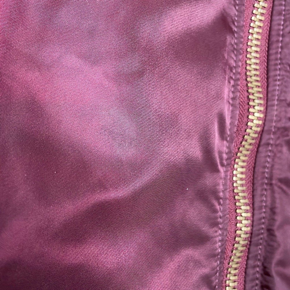 Alpha Industries M Mens Maroon Orange Full Zip Pockets Reversible Bomber Jacket - Picture 6 of 10